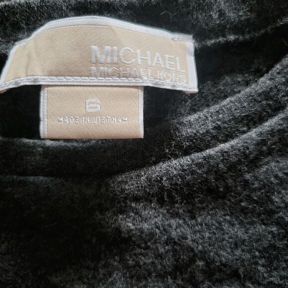 Michael Kors Size 6 Gray Long Sleeve Jersey Wool Blend Midi Dress - Picture 4 of 4